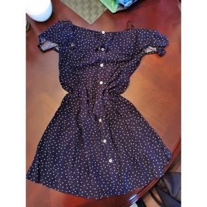 Off shoulder polka dot sun dress